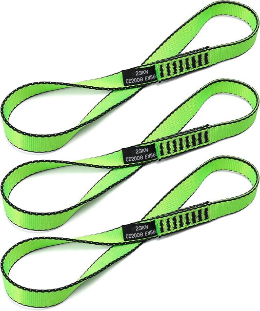 18MM Nylon Climbing Sling Runner 23KN CE2008/EN566 Strong Webbing Straps for Rock Climbing,Mountaineering, Rappelling, Swing, Yoga Hammock etc