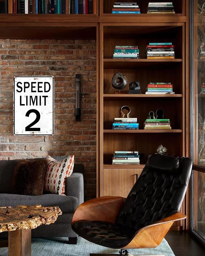 Crazysign Boys Gifts Retro Tin Sign Speed Limit 2 Sign for Boys Room Man Cave Garage Cars Themed Room Bedroom Vintage Style Wall Art Decor 8 x 12 Inch (3196)