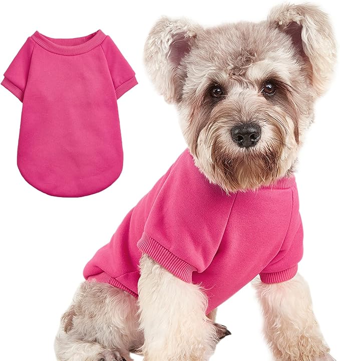 Soft Puppy Sweater for Small Dogs Winter Knit Pullover, Rose M | Elastic Cuffs Pet Clothes, Holiday Party Matching, Fall Winter Daily Outfit, Soft Breathable Machine Washable Sweatshirt