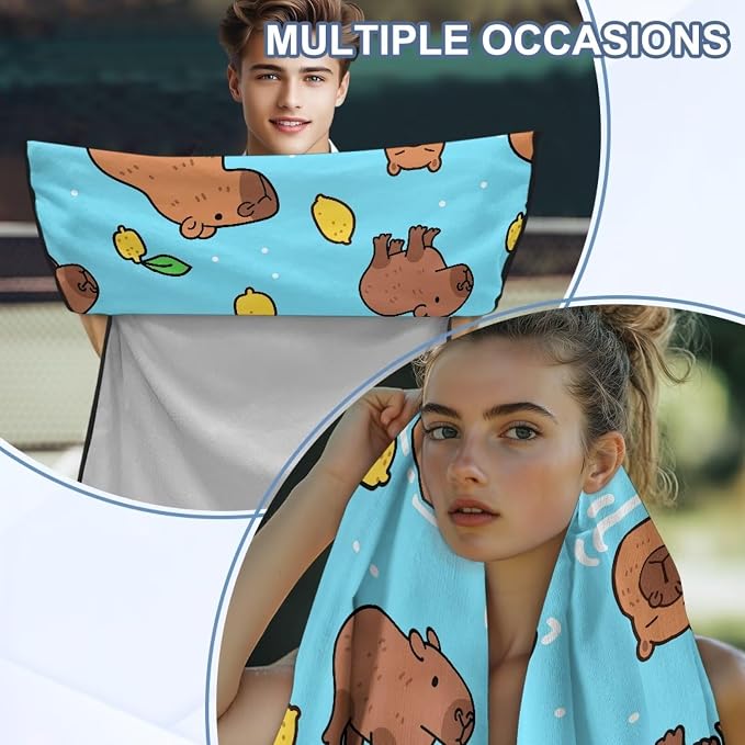 INSTANTARTS Kapibara Car Seat Cover Protector Sweat Towel Multi-Functional Car Towel for Car Seat and Yoga