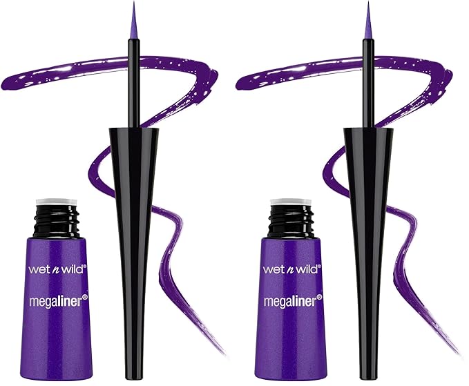 wet n wild MegaLiner Liquid Eyeliner - Electric Purple (Pack of 2)