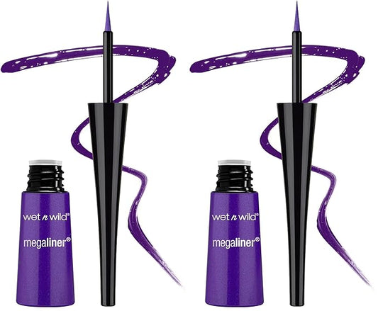 wet n wild MegaLiner Liquid Eyeliner - Electric Purple (Pack of 2)