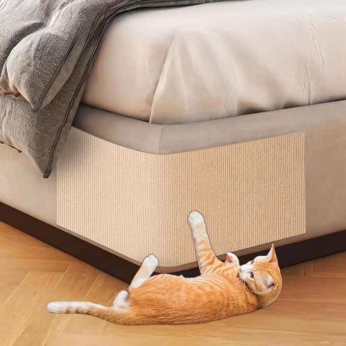 ENONCI 47.2x15.8 Cat Scratcher Mat, Self-Adhesive Wall Corner Cat Scratcher Pad
