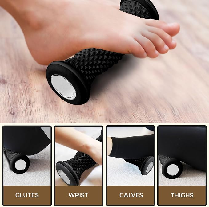 Foot Massager Roller - Portable | Arch & Plantar Fasciitis Relief Tool - Deep Tissue Muscle Massage Roller for Feet,Carf, Heel Pain