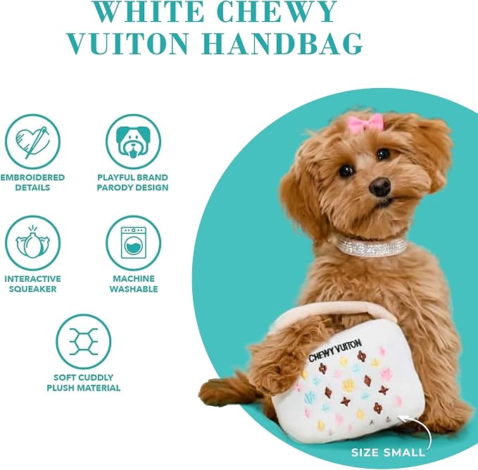 Haute Diggity Dog Chewy Vuiton Handbag Plush Dog Toy, Designer Parody Toy