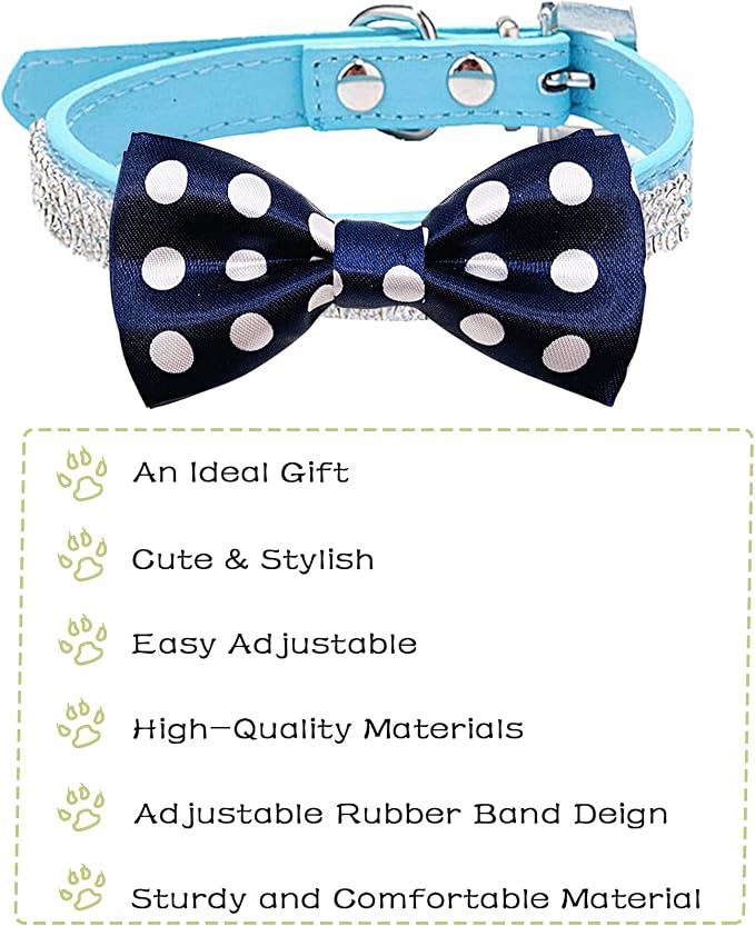 PET SHOW 5 Pack Plaid Dog Bowties for Small Dogs Slide on Collar