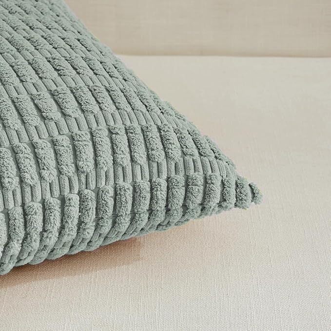 Fancy Homi 4 Packs Decorative Throw Pillow Covers for Living Room Couch Bed, Modern Farmhouse Boho Home Décor Accent Cushion Case, 20" x 20", Grey Blue