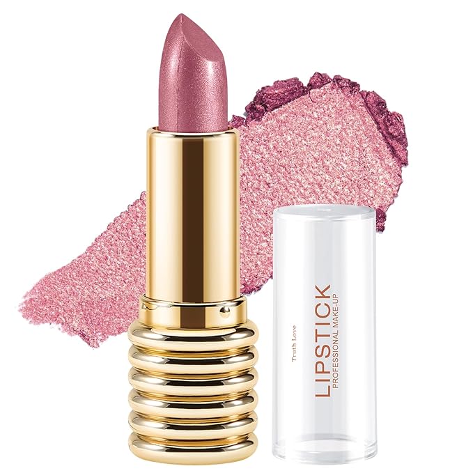 Boobeen Glitter Lipstick for Women Metallic Lip Stick Sparkling Shine Lip Makeup, Bold Smooth Lip Color High Pigment Long Lasting, Creamy Lipstick Full Coverage