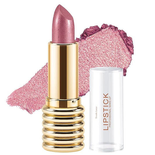 Boobeen Glitter Lipstick for Women Metallic Lip Stick Sparkling Shine Lip Makeup, Bold Smooth Lip Color High Pigment Long Lasting, Creamy Lipstick Full Coverage