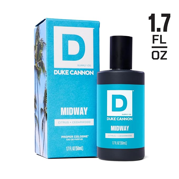 Duke Cannon Proper Cologne Midway | Men's Eau de Parfum | Citrus and Cedarwood | Fresh, Woodsy, Long-Lasting Scent | 1.7 fl oz
