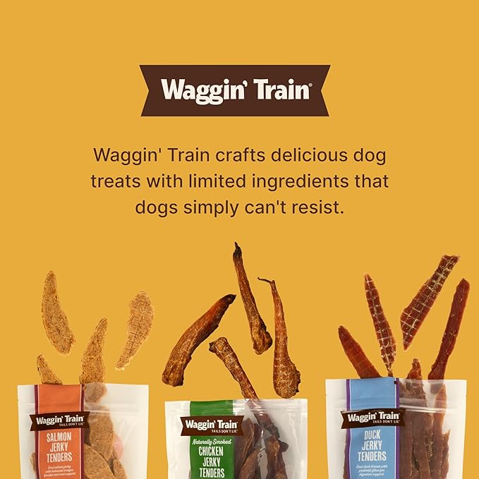 Waggin' Train Duck Jerky Dog Treats for Dogs with Sensitive Stomachs, Made with 100% Real Duck Breasts, Three All-Natural Ingredients, High Protein Dog Treat, Easily Digestible for Dogs, 36 oz. Pouch