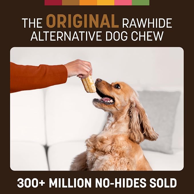 Earth Animal No Hide Dog Chews - Rawhide Free Small Rolls 6 Count Venison | Small Rolls Venison Flavored Natural Rawhide Free Long Lasting Dog Chews - Pet Treats for Small Dogs