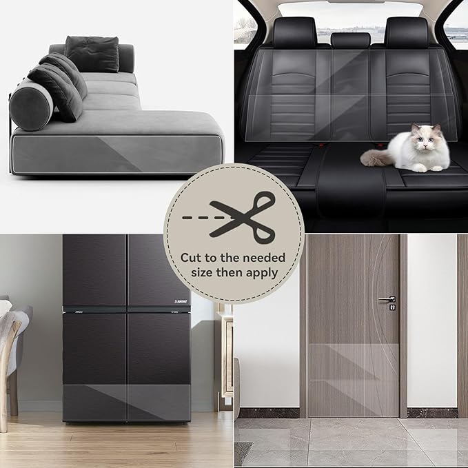 Anti Cat Scratch Furniture Protector (11.8" x 118") Single Sided | Thicken Vinyl Transparent Cat Anti Scratch Tape Flexible Couch Protector from Cat Claw Sticky Paws for Sofa, Door, Wall, Bed