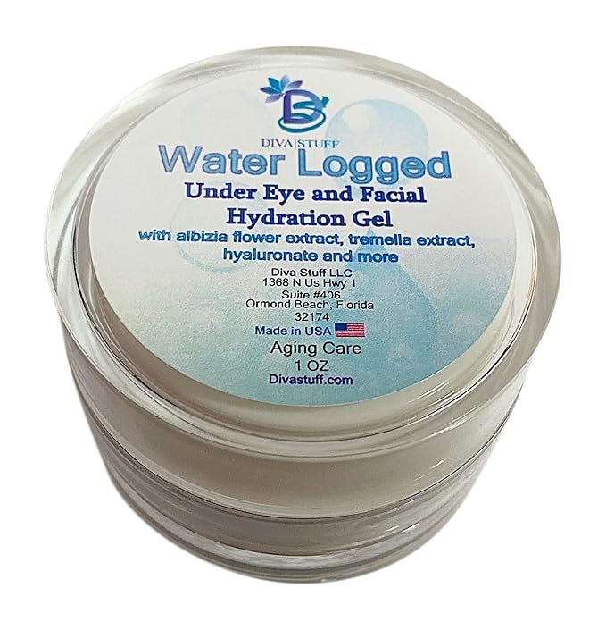 Diva Stuff Water Logged Under Eye and Facial Hydration Gel With Albiza Flower Extract, Tremella Extract, Hyaluronate and Black Algae