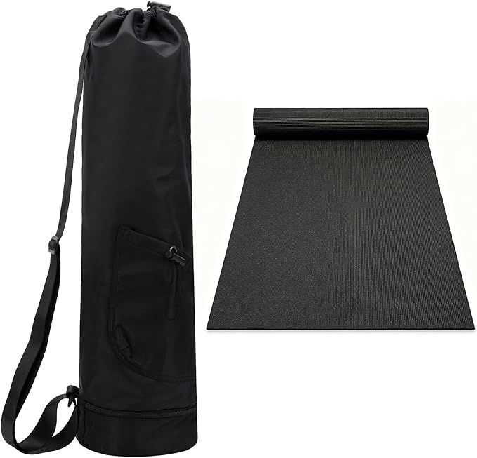 Yoga Mat Bag Compatible with Gaiam, Large Capacity Yoga Mat Carrier with Adjustable Strap, Water Bottle Pocket & Bottom Wet Pocket, Functional Yoga Mat Holder for Women and Men