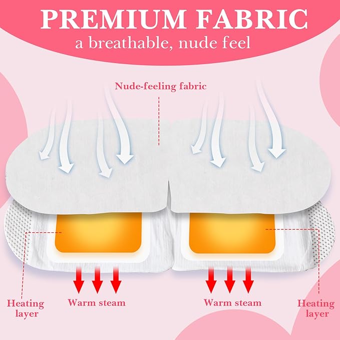 100 Pcs Self Heated Steam Eye Masks Disposable Self Heating Eye Mask Bulk Steam Mask Warm Compress Gifts for Home Office Travel Warm Sleep Supplies (Pink)
