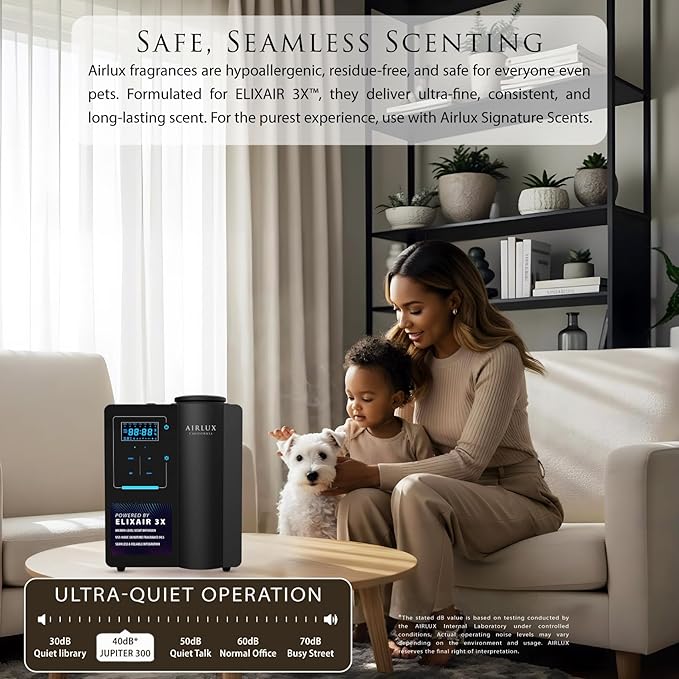 Jupiter 500 Scent Diffuser, Elixair 3X Cold Air Oil Diffuser for 1800 sq ft Home, Commercial Spaces, Office, Bathroom, Living Room Decor, 200ml Tank (Black)