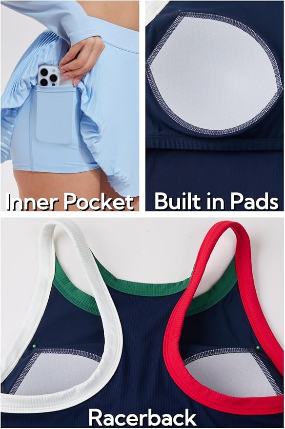 AFZ Women Pleated Tennis Skirt Set Golf Pickleball Outfits Two Pieces Athletic Dress with Built in Shorts