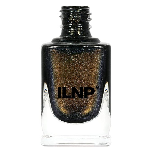 ILNP Shadow Grove - Green-to-Gold Black Holographic Shimmer Nail Polish