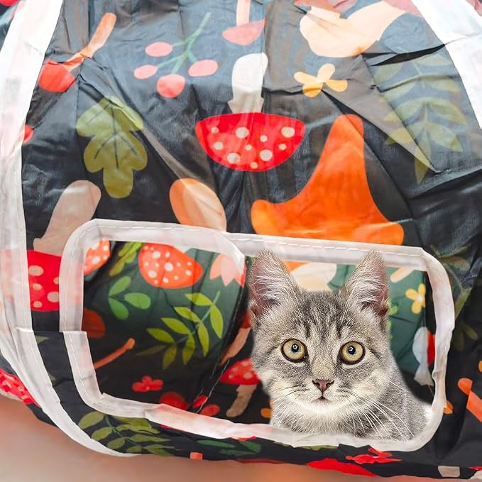 Cat Tunnel, Cat Tunnels for Indoor Cats, S-Shape Foldable Cats Cave