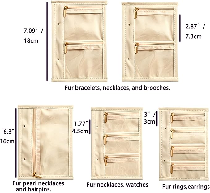 5 Zipper Velvet Pouch Travel Jewelry Organizer Case Jewelry Binder Travel Jewelry Organizer Case Organizer Box Portable Checkered Earrings Storage Bag with for Earrings,Necklaces Rings