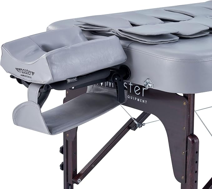 Bristol 30” Portable Massage Table Airwave Full Body Stretching with Airbags 3D Lumbar Traction for Professional & Home Use Chiropractic Bed Dove Grey