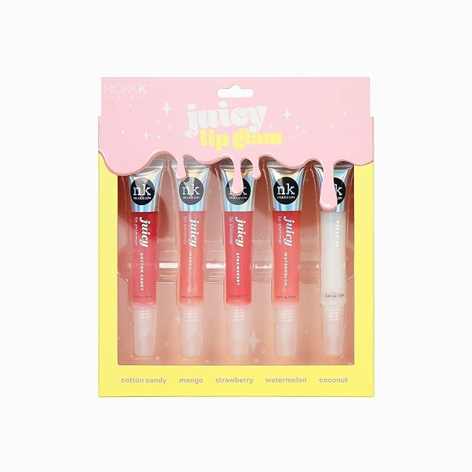 NICKA K NEW YORK Juicy Lip Glam, Lip Shimmer, Vibrant, Brilliant Sparkle, Weightless Shimmery Lip Gloss (Juicy Lip Glam)
