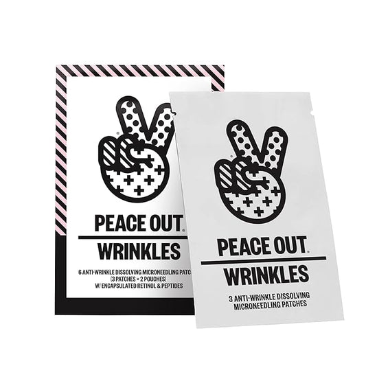PEACE OUT Microneedling Wrinkle Patches with Retinol, Peptides, Vitamin C, Helps Smooth Fine Lines, Improve Deep Wrinkles and Firm Skin, 6 Patches