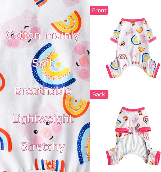 Dog Pajamas for Small Dogs Boy Girl, Dog Clothes Tiny Chihuahua Yorkie Spring Summer Shirt, Cute Puppy Outfit Pjs Jumpsuit Cat Onesie Apparel Pet Clothes
