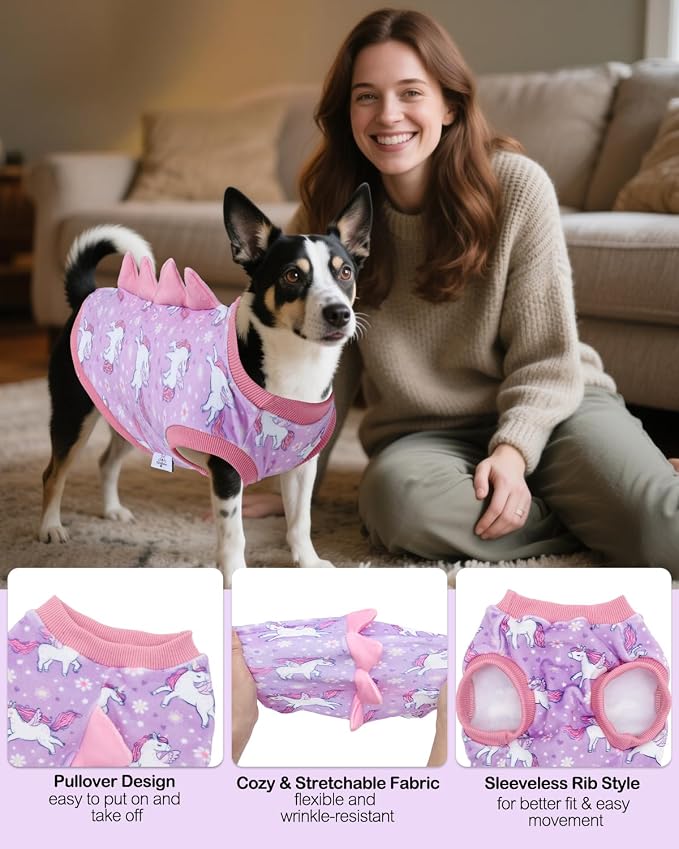 CuteBone Dinosaur Costume Dog Shirt, Stretchy Velvet T-Shirt Clothes for Small Dogs, Soft & Breathable Pet Tee Outfit Cat Apparel for Daily Wear, Cozy Pullover Design Puppy Fashion COSBX07M