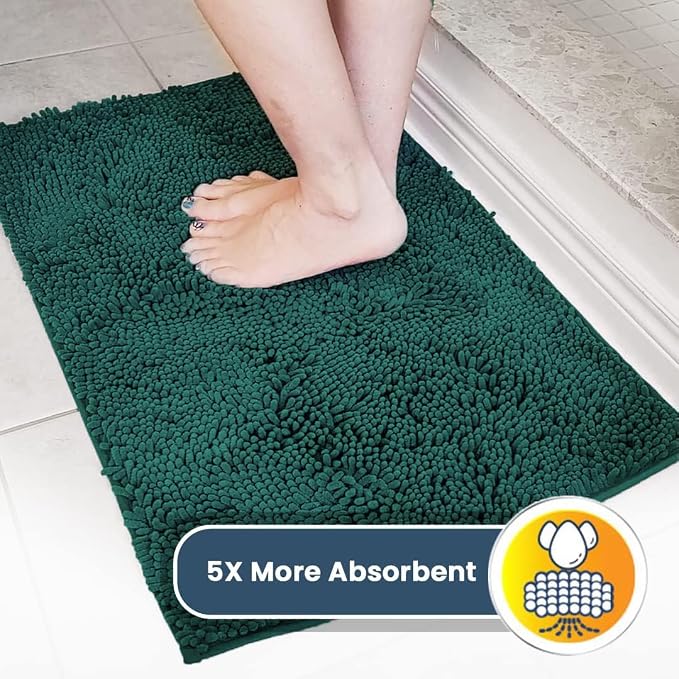 Muddy Mat® | Super Water Absorbent Door Mat Indoor, Microfiber Quick Dry Chenille Entryway Rug, Slip Resistant Front Door Mat, Indoor Mats for Entryway, Machine Washable Pet Rug, Slate Blue 24" x 72"