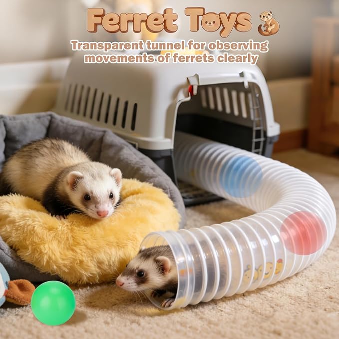 Mity rain Ferret Toys with 3 Balls Inclueded