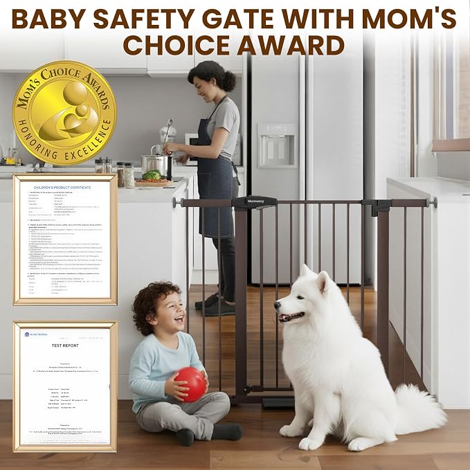 Mumeasy 36" Extra Tall Dog Gate, 29.7-46" Baby Gate for Stairs & Doorways