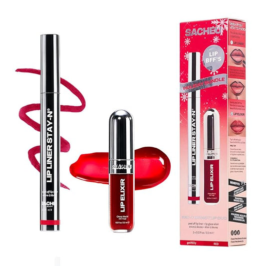 Sacheu Lip Liner STAY-N Peel Off Lip Stain — Long Lasting Waterproof Lip Tint with Hyaluronic Acid & Vitamin E — Transfer Proof Matte Finish, Vegan & Cruelty-Free (RED-Y OR NOT)