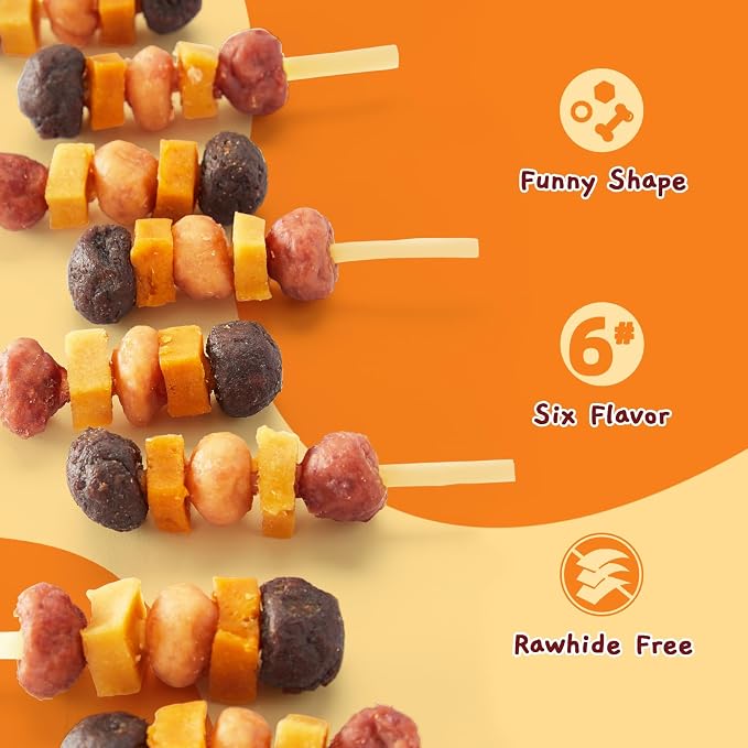 Jungle Calling Kabob Cod Stick for Medium & Large Dogs, Rawhide-Free Chews | High Protein Dog Kabob Treats, Made with Chicken, Duck, Beef, Sweet Potato & Pumpkin, 10.6 oz, Perfect for Special Moments