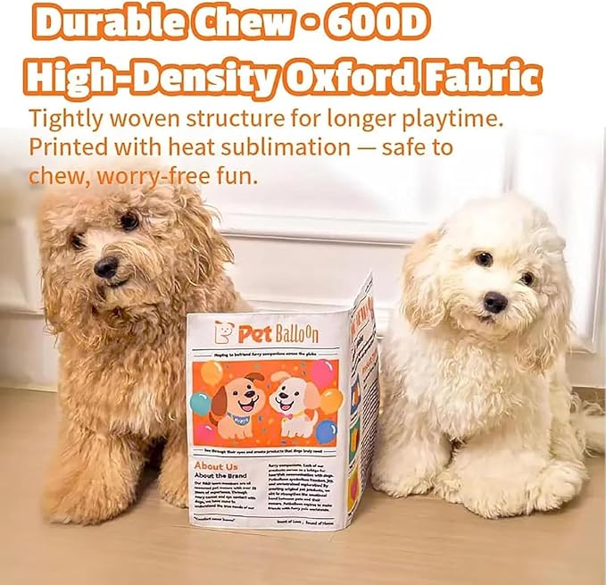 2PCS Indestructible Newspaper Dog Toy Durable Washable 7.9in *11.8 in