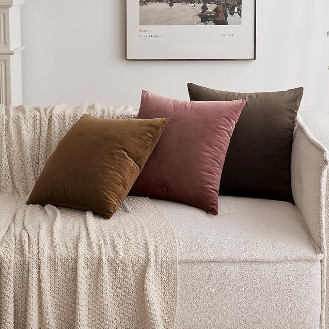 MIULEE 12x20 Inch Lumbar Velvet Throw Pillow Cover Set of 1 Chocolate | Soft Luxury Decorative Throw Pillow Cover, Single Rectangle Cushion Case, Home Decor for Chair Couch Sofa Bedroom Car Bed