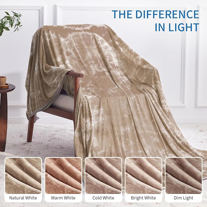 Guohaoi Cooling Throw Blanket for Hot Sleepers, Full Size 60''×90'' | Lightweight Breathable Summer Bed Blanket for Night, Arc-Chill Q-Max >0.5 Cool Fiber, Lightweight Tie Dye Blanket Beige