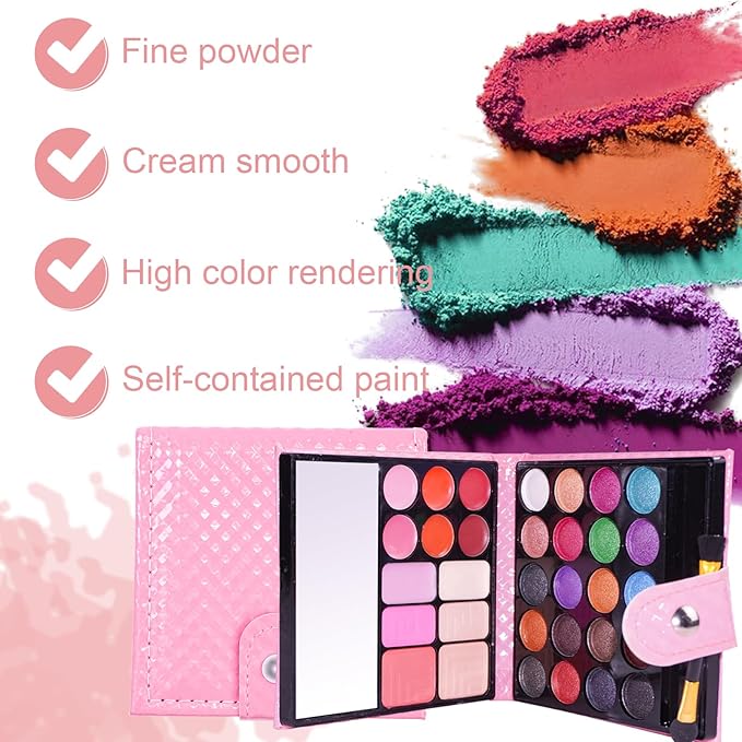 PhantomSky 32 Colors Eyeshadow Palette Makeup Contouring Kit Combination with Lipgloss, Blusher and Concealer #2 - Perfect for Professional and Daily Use
