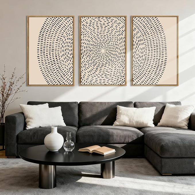 ANHUIB Large Jesus Wall Art 24x36 Inch Jesus Feeds The 5000 Canvas Wall Art Set of 3 Framed Christian Wall Decor Modern Abstract Art Print for Living Room Bedroom Office Home