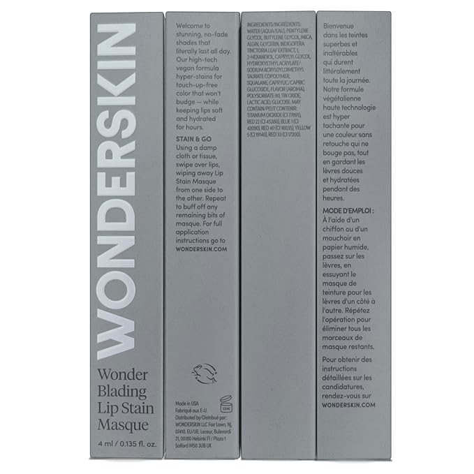 Wonderskin Wonder Blading All Day Lip Stain Peel Off Masque - Long Lasting, Waterproof and Transfer Proof Red Lip Tint, Matte Finish Peel Off Makeup (Divine Masque)