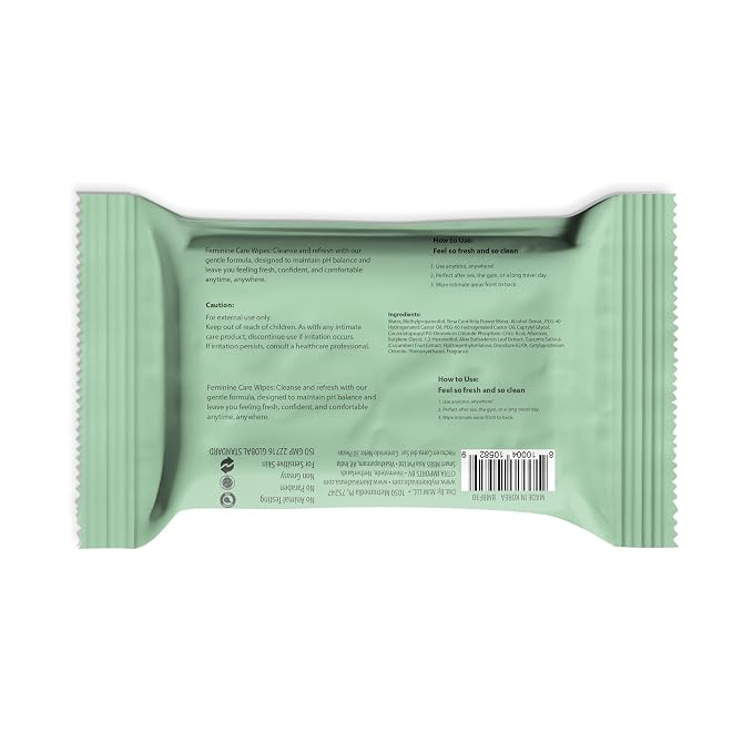 BioMiracle BE FEMME Refreshing Feminine Wipes (3-Pack, 90 Total Sheets) Cucumber & Aloe, Menopause Balance, pH Balanced, Flushable, Vegan & Cruelty-Free