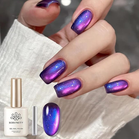 BORN PRETTY Cat Magnetic Eye Gel Nail Polish,Firefly Magnetic Gel Polish Blueberry Cat Magnetic Eye Gel Manicure Nail Art DIY 15ml