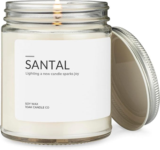 1OAK Santal Candle (Santal) - Soy Wax Scented Candle - Candles for Home Scented - Long Burning Candles Premium - Hand-Poured (7oz.)