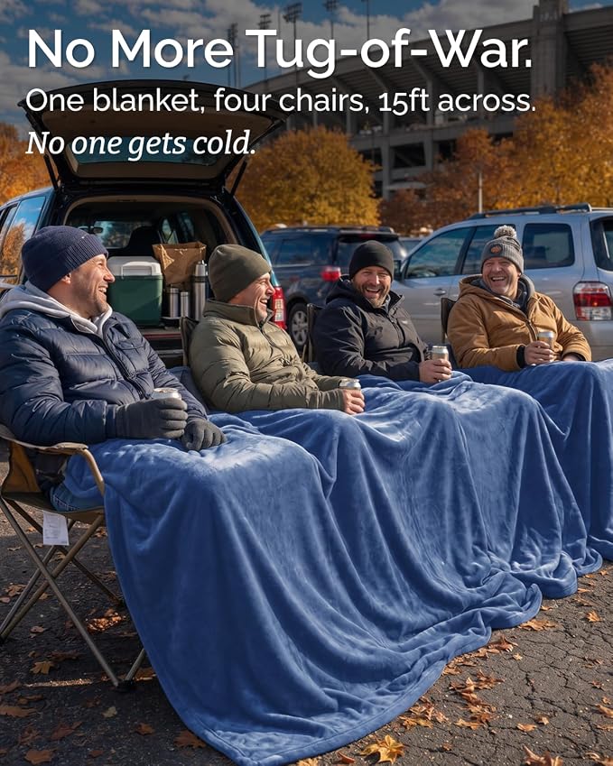 Ultra Soft Fleece Blanket Oversized King Size - Flannel Fleece Luxury Blanket - Lightweight for Couch Bed Chair - Thick, Warm and Breathable - All Season Cozy, Washed Blue