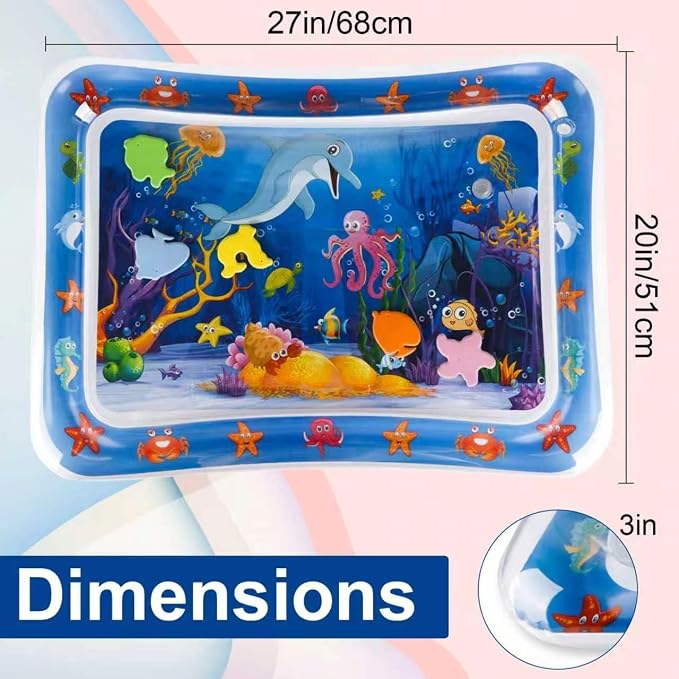 2026 Upgraded Thickened Cat Water Sensory Play Mat, Anti-Scratch Leak Proof Cooling Pad with Floating Fish Toy, Interactive Hunting Exercise Mat for Indoor Cats