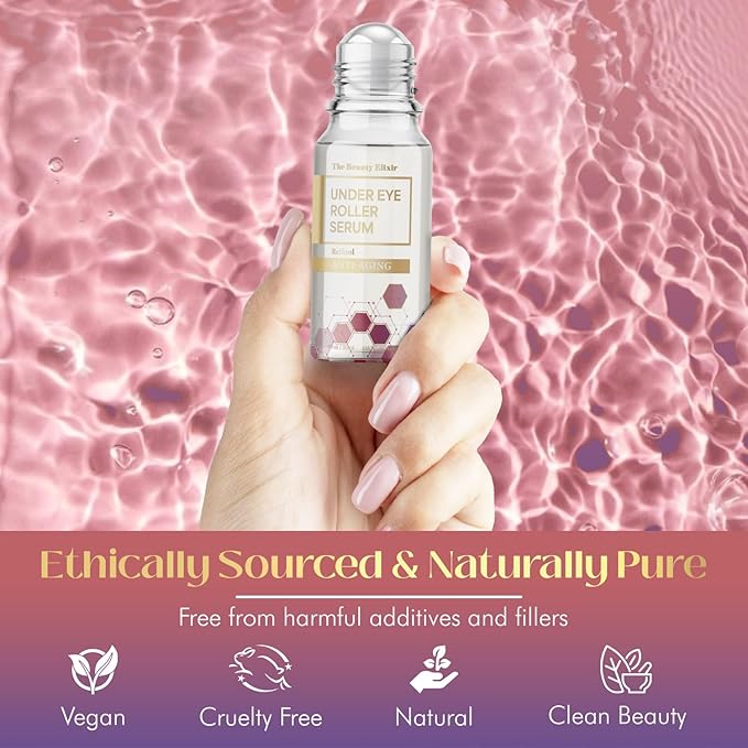 Retinol Eye Roller For Puffy Eyes & Dark Circles - Brightens Under Eyes - Crow's Feet Treatment - Dermatologist Tested, Natural Clean Beauty - Korean Skin Care - For All Skin Types