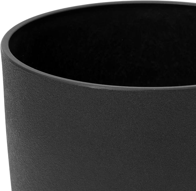 LA JOLIE MUSE Tall Round Outdoor Planters with Shelf Insert, 20 Inch, Black | Set of 2, Large Flower Pots with Drainage Holes and Tray, Modern Planter for Front Doors, Balconies, Gardens, Patios, Deck