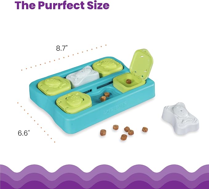 Catstages Kitty Cube Interactive Treat Puzzle Cat Toy, Blue (Pack of 12)