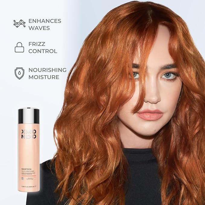 XMONDO Hair Wavetech Wave Shampoo | Vegan Formula with Sunflower Seed & Grape Seed Oil to Boost Hydration, Tame Frizz, and Enhance Your Wavy Hair, 8 Fl Oz 1-Pack